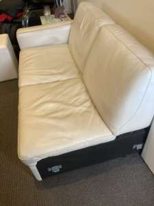 Sofa Bed - White Leather