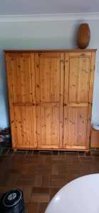 Large pine wood wardrobe cupboard