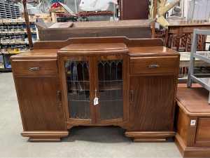 Art Deco Sideboard with Gothic Vibe Glass Doors