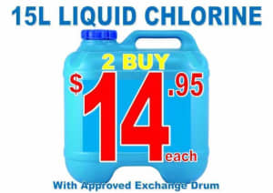 Liquid chlorine 15 L 2 buy price each Drum exchange