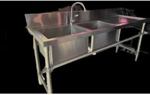 Stainless Steel double bowl sink and bench 