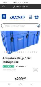 New - Kings 156Lt Storage Box Current $299 at 4wd Supacentre
