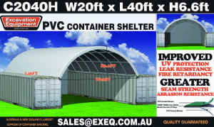 20ft x 40ft Container Shelter With End Wall