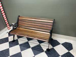 Wooden bench. All refurbished. would look really nice in a garden/yard