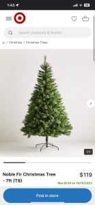 Noble Fir Christmas Tree - 7ft (T8)-from Target