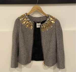 $1489 Authentic Moschino Jewels Diamantés & Keys Women’s Wool Jacket