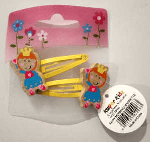 Fairy Princess Wooden Hair Clips Metal Snap Barrettes Brand New $2