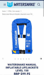 BRAND NEW - 2 x Watersnake child inflatable life jackets