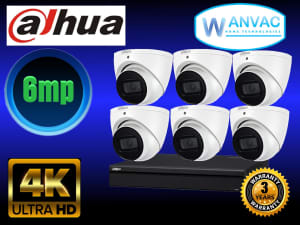 CCTV Dahua 6 x 6mp FHD Camera System - Installed