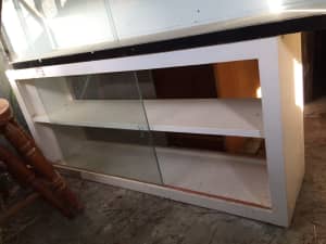 Vintage display shelves with glass doors