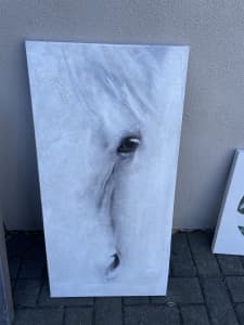 Black and white horse painting