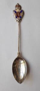 Sterling silver & enamel spoon, vintage Kentville, Made in Canada