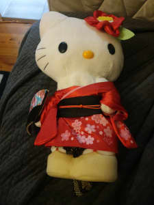 SANRIO Hello Kitty Welcome to Japan Plush Doll Kyoto Maiko KIMONO Fan 