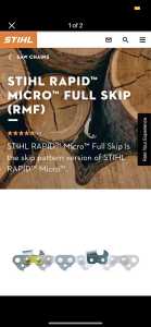Stihl rapid micro full skip 404 063 chain 25” 30” 36” 42” 50”