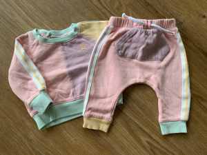 Next (UK) Girls Sweatshirt & Matching Track Pants - Size 000 (0-3m)