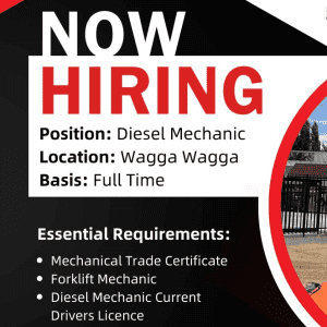 Diesel / Forklift mechanic (WAGGA WAGGA)(Liftek Australia)