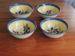 Aust Bruce Heggie Pottery: 4 large pasta bowls, hand thrown