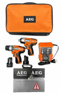 AEG 2X IMPACT DRIVER SET WITH 2X BATTERIES + CHARGER DSS12 C/BS 12 C2