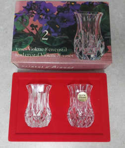 Vintage pair of Crystal dArques vases, made in France