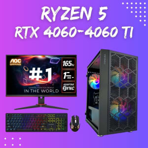 New! Gaming PC Bundle / Ryzen 5 / RTX 4060-4060Ti / 16GB Ram Phantom