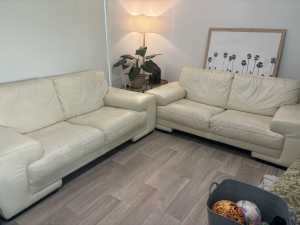 FREE!! 2x White Leather Lounges