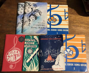 Vintage Girl Guide Song Books x 7, Diamond Jubilee, Campfire