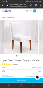 72x White lycra chair covers 