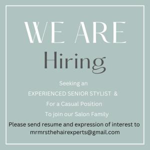 Looking for another amazing Senior Hairdresser(REDCLIFFE)