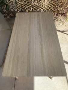 PENDING PICK UP- Italian made travertine dining table and 8 seats