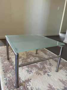 Frosted glass side table