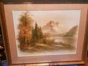 Swiss Alpine Framed Painting
