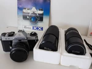 Pentax film cameras / Vivitar lenses will sell separately or together