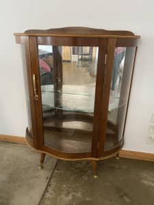 Glass lockable wooden cabinet