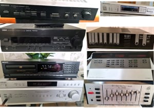 Amplifiers, FM/AM, CD players.....