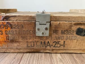 Antique wooden ammunition box
