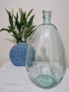 Large Recycled Glass Demijohn Style Vase -46cm