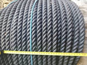Rope, 20mm Black Polypropylene Korean Made 220m roll $1200