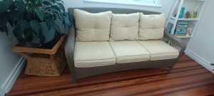 3 seater wicker couch