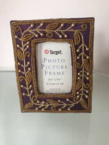 PURPLE EMBROIDERED PHOTO PICTURE FRAME