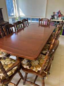 Berryman Timber Extension Dining Table with 10 chairs