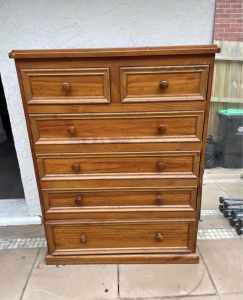 Tall Boy Solid with Dovetail Drawers Excellent Quality