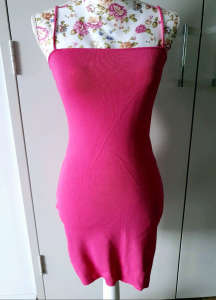 Dress Knit Stretch Womens Pink size small