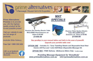POWERLIFT ELECTRIC MASSAGE TABLES MAY SPECIAL GET MORE FOR LESS