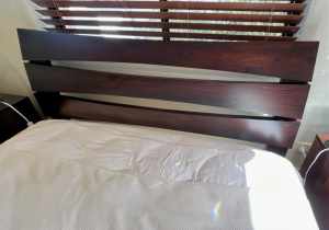 2 identical wood queen bed frames