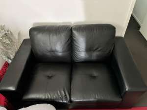2 Seater Black Sofa