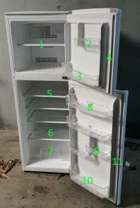 Parts for 180L Westinghouse wtm1800wc Top mount fridge, Carlton pickup