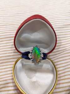 Black Crystal Opal Ring