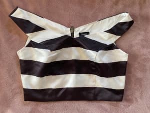 Bardot Striped Crop Top - size 8, only worn once