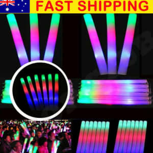 25-50Pcs LED Foam Sticks RGB Thunder Wand Glow Sticks Flashing Light R