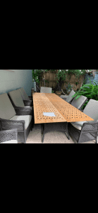 Outdoor table and chairs - setting for 8